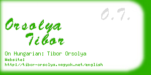 orsolya tibor business card